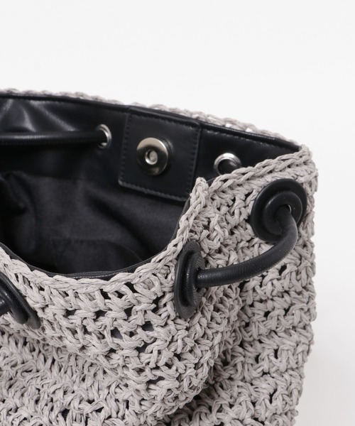 RODE SKO（ロデスコ）の「ペーパーキンチャクバッグ（ショルダーバッグ・レディース・グレー/ブルー/ナチュラル・ONE）」の7枚目の写真