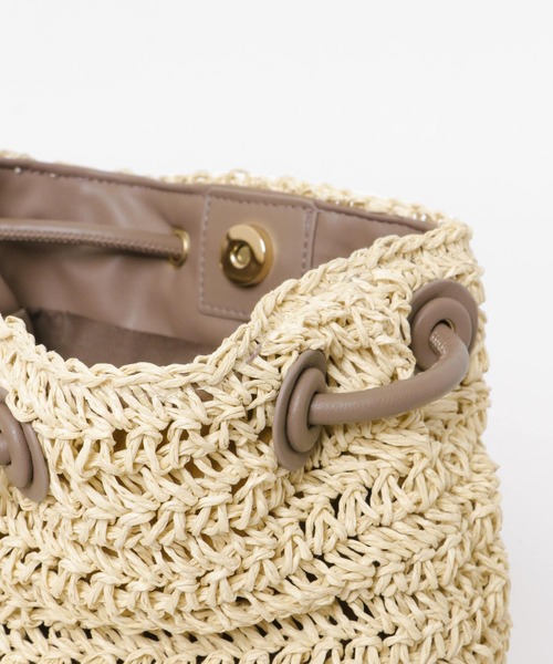 RODE SKO（ロデスコ）の「ペーパーキンチャクバッグ（ショルダーバッグ・レディース・グレー/ブルー/ナチュラル・ONE）」の8枚目の写真