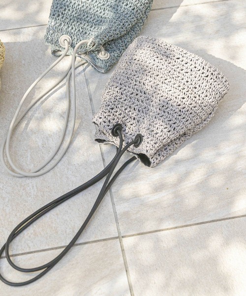 RODE SKO（ロデスコ）の「ペーパーキンチャクバッグ（ショルダーバッグ・レディース・グレー/ブルー/ナチュラル・ONE）」の19枚目の写真