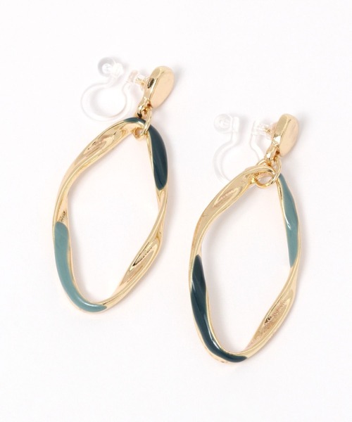 LAKOLE（ラコレ）の「カラードロップノンホールピアス / 275545（イヤリング・レディース・ブラウン/グリーン・FREE）」の2枚目の写真