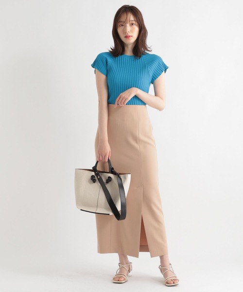 Andemiu（アンデミュウ）の「スリットＩラインスカート296425（スカート・レディース・ブラック/ベージュ/ブラウン/カーキ・S/M/ONE SIZE）」の16枚目の写真