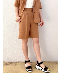 麻調バミューダパンツ（セットアップ可）