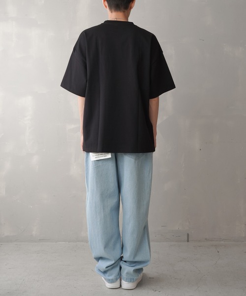 SPINNS(スピンズ)の「【ビッグシルエット】FLOWER MUSH 刺繍ワッペン ビッグTシャツ(Tシャツ/カットソー・メンズ・ホワイト/ブラック/ロイヤルブルー/オレンジ/レッド・ONESIZE)」の22枚目の写真