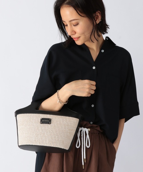 BARNYARDSTORM(バンヤードストーム)の「BARNYARDSTORM / サマーコンビ2WAYバッグ(ショルダーバッグ・レディース・グレー/ナチュラル・FREE)」の1枚目の写真