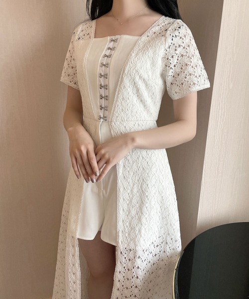 ANDGEEBEE（アンジービー）の「レースガウンワンピ（ワンピース・レディース・ホワイト/ブラック・MEDIUM）」の4枚目の写真