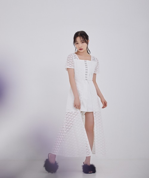 ANDGEEBEE（アンジービー）の「レースガウンワンピ（ワンピース・レディース・ホワイト/ブラック・MEDIUM）」の16枚目の写真