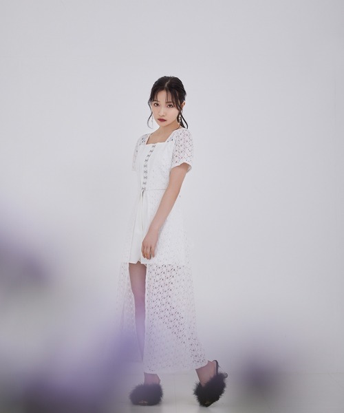 ANDGEEBEE（アンジービー）の「レースガウンワンピ（ワンピース・レディース・ホワイト/ブラック・MEDIUM）」の18枚目の写真