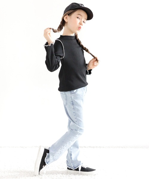 Bee des Bee（ビーデスビー）の「リブ地トップス（ニット/セーター・キッズ・ブラック・110cm/100cm/120cm/130cm/140cm/150cm）」の6枚目の写真