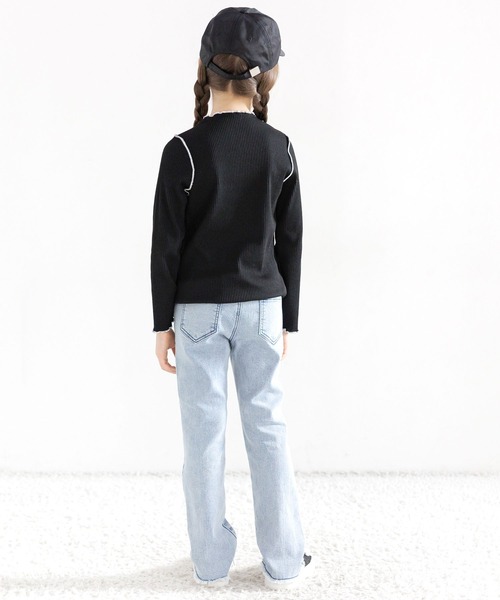 Bee des Bee（ビーデスビー）の「リブ地トップス（ニット/セーター・キッズ・ブラック・110cm/100cm/120cm/130cm/140cm/150cm）」の7枚目の写真