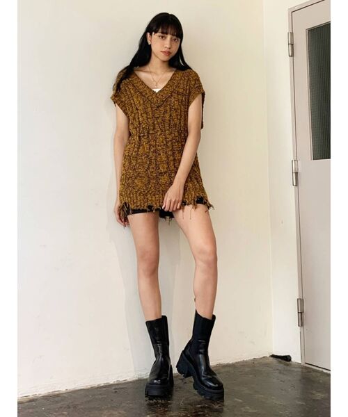 EMODA（エモダ）の「ミックスオーバーベスト（ベスト・レディース・ホワイト/ブラック/ブルー/キャメル・FREE）」の9枚目の写真