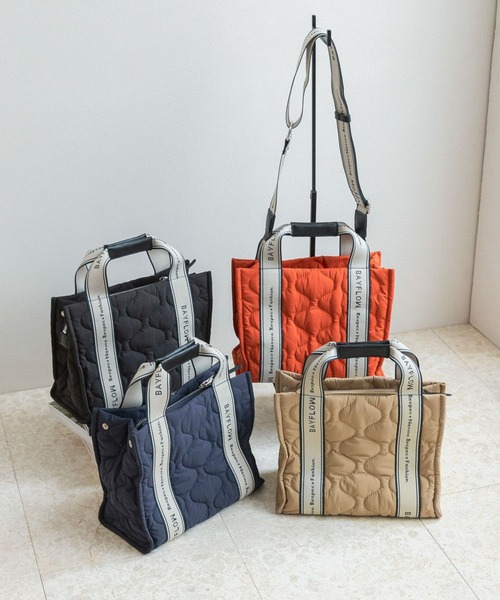 BAYFLOW（ベイフロー）の「ロゴテープキルティグトート（トートバッグ・レディース・ブラック/オレンジ/ベージュ・FREE）」の15枚目の写真