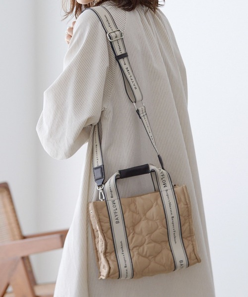 BAYFLOW（ベイフロー）の「ロゴテープキルティグトート（トートバッグ・レディース・ブラック/オレンジ/ベージュ・FREE）」の19枚目の写真