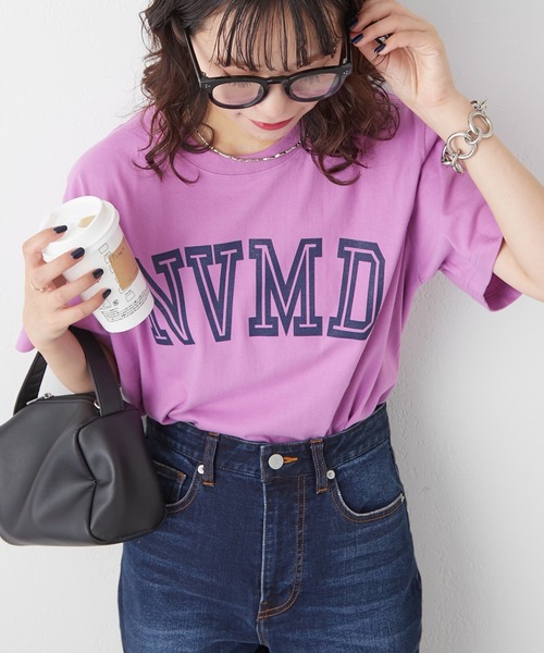 CIAOPANIC TYPY（チャオパニックティピー）の「NVMDロゴプリントTee（Tシャツ/カットソー・レディース・ホワイト/ネイビー/グリーン/バイオレット・ONE SIZE）」の4枚目の写真
