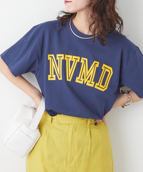 CIAOPANIC TYPY（チャオパニックティピー）の「NVMDロゴプリントTee（Tシャツ/カットソー・レディース・ホワイト/ネイビー/グリーン/バイオレット・ONE SIZE）」の3枚目の写真