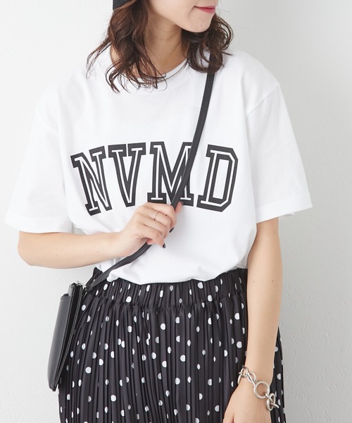 CIAOPANIC TYPY（チャオパニックティピー）の「NVMDロゴプリントTee（Tシャツ/カットソー・レディース・ホワイト/ネイビー/グリーン/バイオレット・ONE SIZE）」の5枚目の写真
