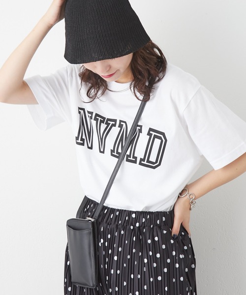 CIAOPANIC TYPY（チャオパニックティピー）の「NVMDロゴプリントTee（Tシャツ/カットソー・レディース・ホワイト/ネイビー/グリーン/バイオレット・ONE SIZE）」の6枚目の写真