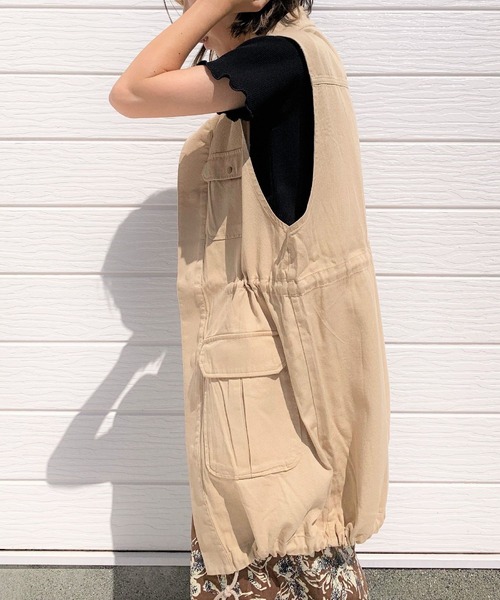 Q(キュー)の「フィッシングベスト(ベスト・レディース・ブラック/ベージュ・MEDIUM)」の6枚目の写真