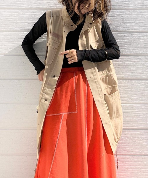 Q(キュー)の「フィッシングベスト(ベスト・レディース・ブラック/ベージュ・MEDIUM)」の17枚目の写真