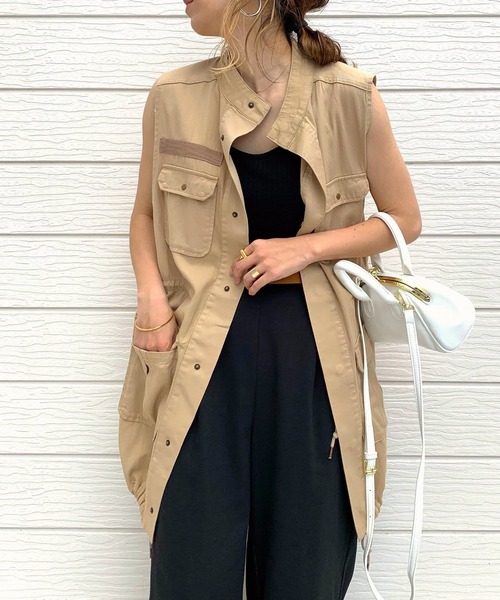 Q(キュー)の「フィッシングベスト(ベスト・レディース・ブラック/ベージュ・MEDIUM)」の20枚目の写真