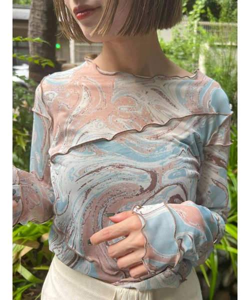 byYOUANCE（バイユアンス）の「ｼｱｰﾒﾛｳﾛﾝT（Tシャツ/カットソー・レディース・その他1/その他2/その他3/その他4/その他5・FREE）」の6枚目の写真