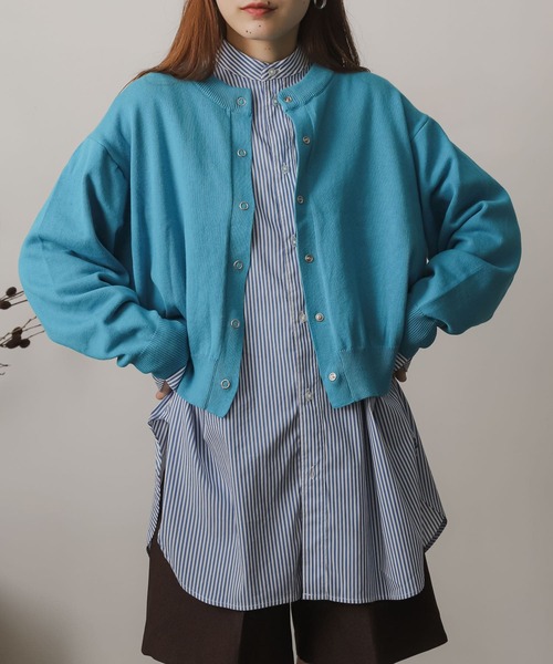 SENSE OF PLACE by URBAN RESEARCH(センスオブプレイスバイアーバンリサーチ)の「リングドットクルーネックカーディガン(カーディガン/ボレロ・レディース・ブルー/オートミール/ブラウン/ブラック/オレンジ・ONE)」の5枚目の写真