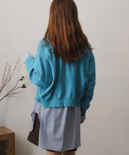 SENSE OF PLACE by URBAN RESEARCH(センスオブプレイスバイアーバンリサーチ)の「リングドットクルーネックカーディガン(カーディガン/ボレロ・レディース・ブルー/オートミール/ブラウン/ブラック/オレンジ・ONE)」の6枚目の写真