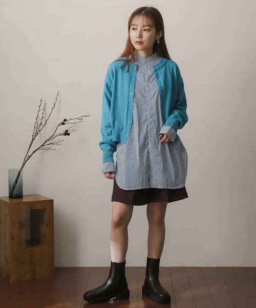 SENSE OF PLACE by URBAN RESEARCH(センスオブプレイスバイアーバンリサーチ)の「リングドットクルーネックカーディガン(カーディガン/ボレロ・レディース・ブルー/オートミール/ブラウン/ブラック/オレンジ・ONE)」の14枚目の写真