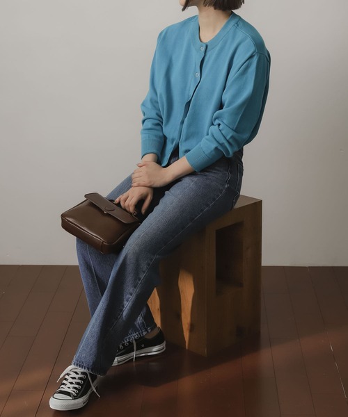 SENSE OF PLACE by URBAN RESEARCH(センスオブプレイスバイアーバンリサーチ)の「リングドットクルーネックカーディガン(カーディガン/ボレロ・レディース・ブルー/オートミール/ブラウン/ブラック/オレンジ・ONE)」の11枚目の写真