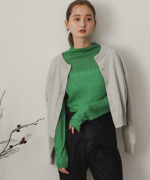 SENSE OF PLACE by URBAN RESEARCH(センスオブプレイスバイアーバンリサーチ)の「リングドットクルーネックカーディガン(カーディガン/ボレロ・レディース・ブルー/オートミール/ブラウン/ブラック/オレンジ・ONE)」の20枚目の写真