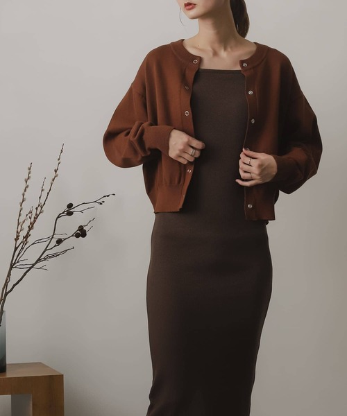 SENSE OF PLACE by URBAN RESEARCH(センスオブプレイスバイアーバンリサーチ)の「リングドットクルーネックカーディガン(カーディガン/ボレロ・レディース・ブルー/オートミール/ブラウン/ブラック/オレンジ・ONE)」の21枚目の写真