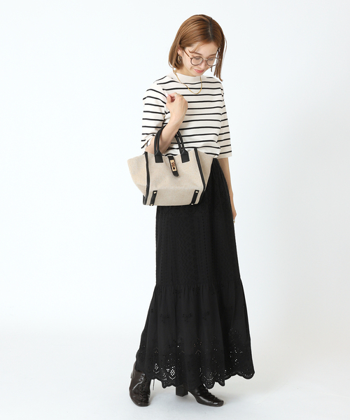 B.C STOCK（ベーセーストック）の「カナグツイルトートバッグ(M)（ショルダーバッグ・レディース・ベージュ/ブラック・FREE）」の4枚目の写真