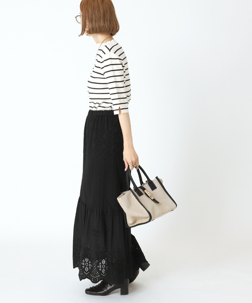 B.C STOCK（ベーセーストック）の「カナグツイルトートバッグ(M)（ショルダーバッグ・レディース・ベージュ/ブラック・FREE）」の5枚目の写真