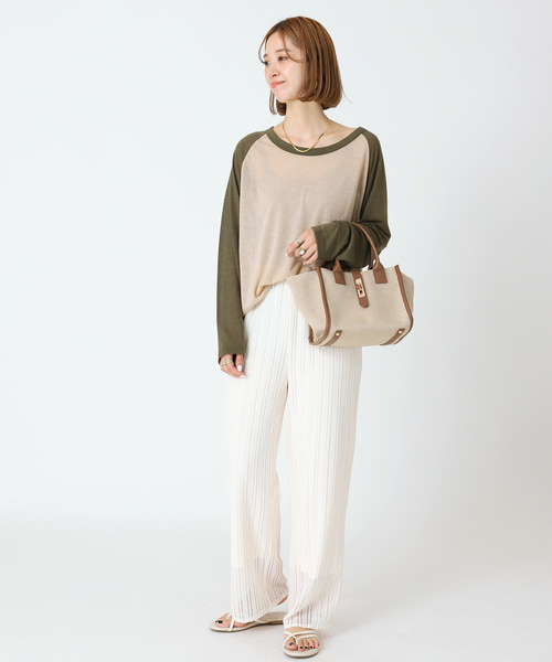 B.C STOCK（ベーセーストック）の「カナグツイルトートバッグ(M)（ショルダーバッグ・レディース・ベージュ/ブラック・FREE）」の7枚目の写真