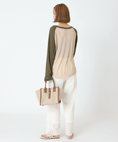 B.C STOCK（ベーセーストック）の「カナグツイルトートバッグ(M)（ショルダーバッグ・レディース・ベージュ/ブラック・FREE）」の8枚目の写真