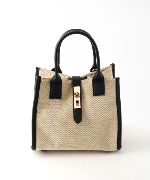 B.C STOCK（ベーセーストック）の「カナグツイルトートバッグ(M)（ショルダーバッグ・レディース・ベージュ/ブラック・FREE）」の9枚目の写真