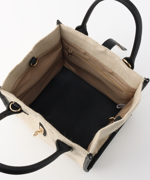 B.C STOCK（ベーセーストック）の「カナグツイルトートバッグ(M)（ショルダーバッグ・レディース・ベージュ/ブラック・FREE）」の13枚目の写真