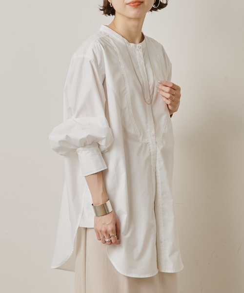 Omekashi（オメカシ）の「ドレスシャツ（シャツ/ブラウス・レディース・パープル/ブラウン/オフホワイト・FREE）」の2枚目の写真