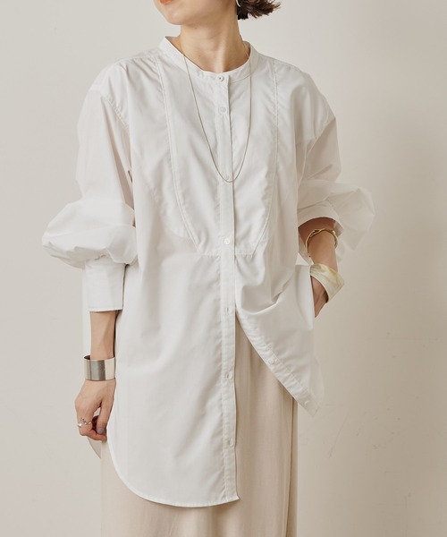 Omekashi（オメカシ）の「ドレスシャツ（シャツ/ブラウス・レディース・パープル/ブラウン/オフホワイト・FREE）」の4枚目の写真