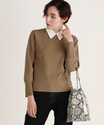 ◇【WEB限定】白衿プルオーバーニット