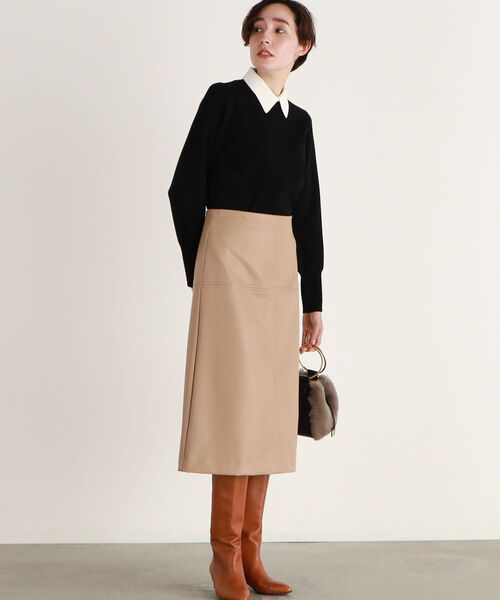 NOLLEY’S(ノーリーズ)の「◇【WEB限定】白衿プルオーバーニット(ニット/セーター・レディース・ブラック/ブラウン・38)」の11枚目の写真