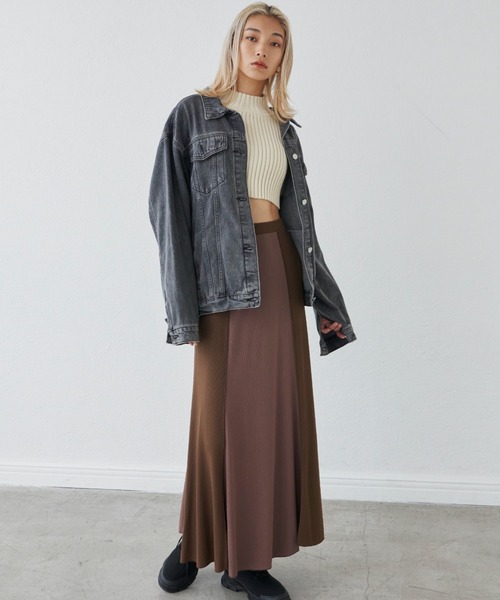 FIG&VIPER（フィグアンドバイパー）の「ビッグシルエット デニムジャケット（デニムジャケット・レディース・ブラック/ブルー・FREE）」の8枚目の写真