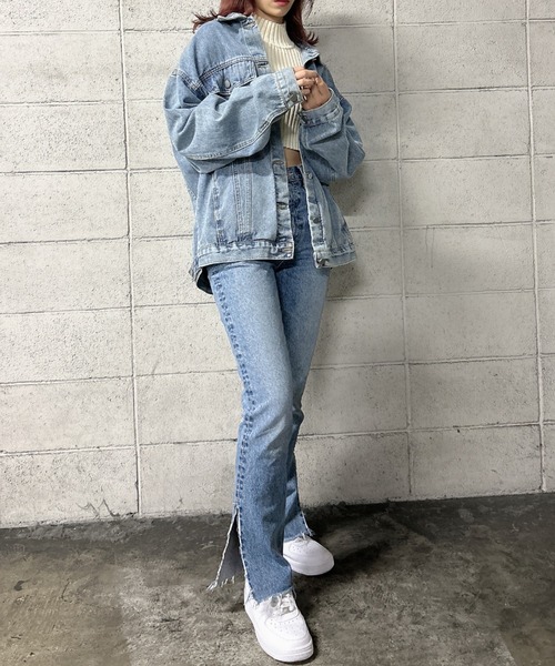 FIG&VIPER（フィグアンドバイパー）の「ビッグシルエット デニムジャケット（デニムジャケット・レディース・ブラック/ブルー・FREE）」の21枚目の写真