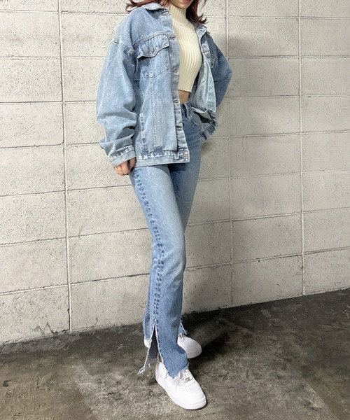 FIG&VIPER（フィグアンドバイパー）の「ビッグシルエット デニムジャケット（デニムジャケット・レディース・ブラック/ブルー・FREE）」の22枚目の写真