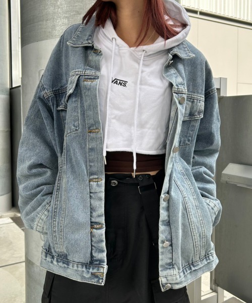 FIG&VIPER（フィグアンドバイパー）の「ビッグシルエット デニムジャケット（デニムジャケット・レディース・ブラック/ブルー・FREE）」の14枚目の写真
