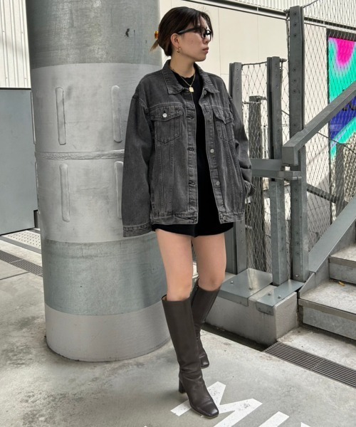 FIG&VIPER（フィグアンドバイパー）の「ビッグシルエット デニムジャケット（デニムジャケット・レディース・ブラック/ブルー・FREE）」の9枚目の写真