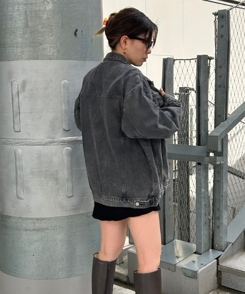 FIG&VIPER（フィグアンドバイパー）の「ビッグシルエット デニムジャケット（デニムジャケット・レディース・ブラック/ブルー・FREE）」の10枚目の写真