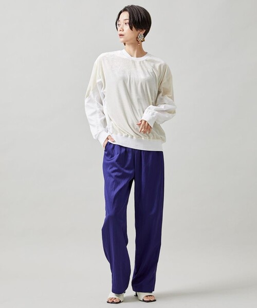 TOGA PULLA(トーガ プルラ)の「【TOGA PULLA(トーガプルラ)】ベロアジャージートップ TP22-JL262(Tシャツ/カットソー・レディース・ホワイト/ブラック・36)」の4枚目の写真