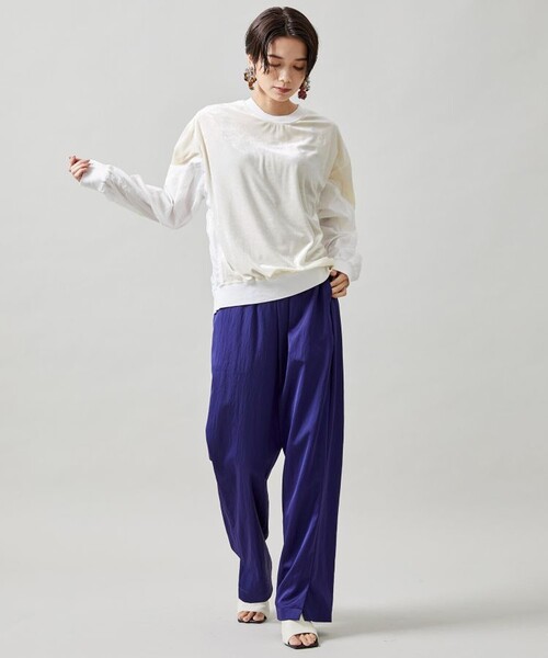 TOGA PULLA(トーガ プルラ)の「【TOGA PULLA(トーガプルラ)】ベロアジャージートップ TP22-JL262(Tシャツ/カットソー・レディース・ホワイト/ブラック・36)」の5枚目の写真