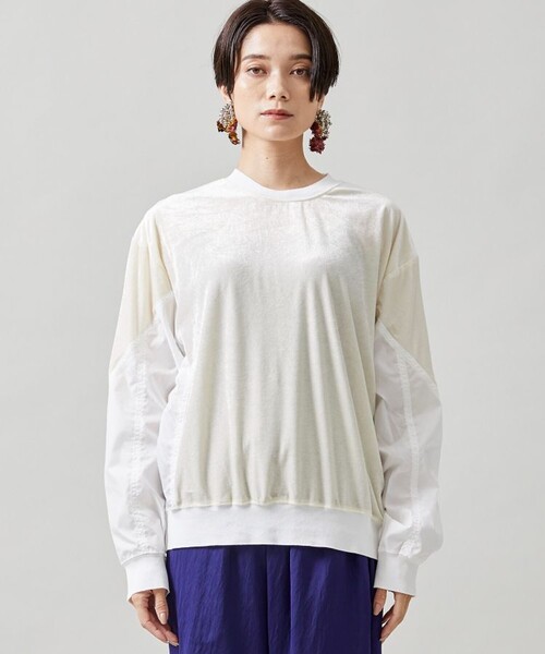 TOGA PULLA(トーガ プルラ)の「【TOGA PULLA(トーガプルラ)】ベロアジャージートップ TP22-JL262(Tシャツ/カットソー・レディース・ホワイト/ブラック・36)」の6枚目の写真