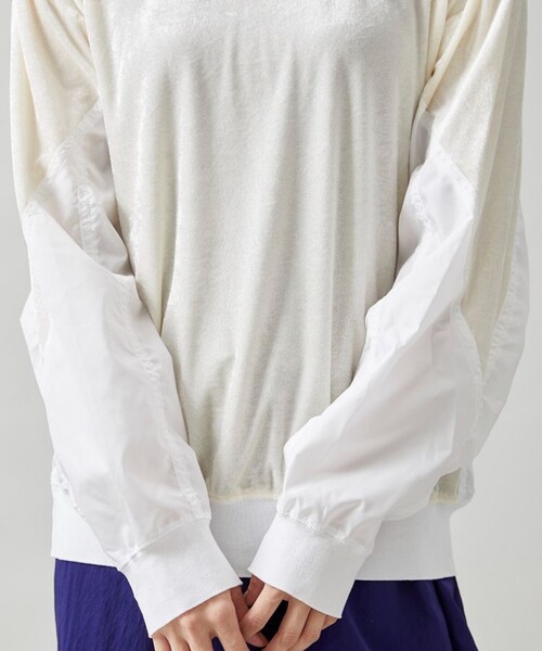 TOGA PULLA(トーガ プルラ)の「【TOGA PULLA(トーガプルラ)】ベロアジャージートップ TP22-JL262(Tシャツ/カットソー・レディース・ホワイト/ブラック・36)」の10枚目の写真